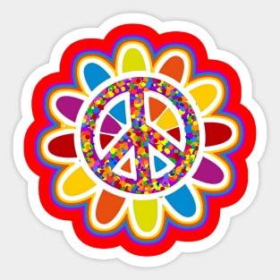 Flower Power Peace Sign Sticker